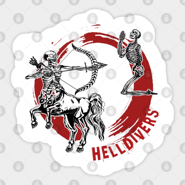 Helldivers skeletons Sticker by Smriti_artwork